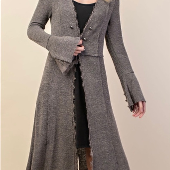 Cardigan with lace sleeves - VOCAL USA - Picture 5 of 5